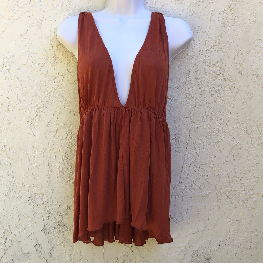 Urban Outfitters Low Cut Orange Tank